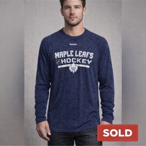 Reebok Navy Maple Leafs Hockey Shirt
